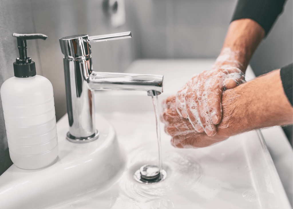 Washing hands with soap